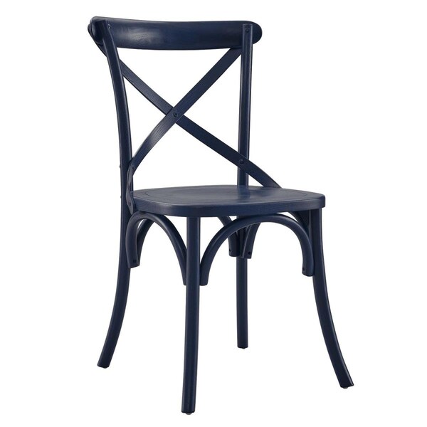 Modway Furniture 34.5 x 19.5 x 21 in. Gear Dining Side Chair, Midnight Blue - EEI-5564-MID