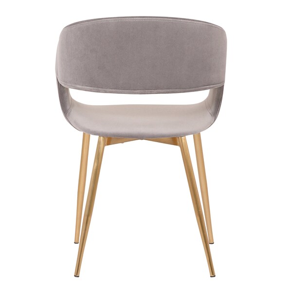 Armen Living Jocelyn Mid-Century Gray Dining Accent Chair with Gold Metal Legs - LCJCCHGLDGR