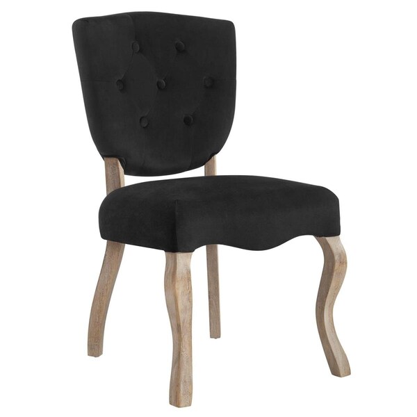 Modway Furniture Array Vintage French Velvet Dining Side Chair - Black, 36 x 24.5 x 20 in. - EEI-2880-BLK