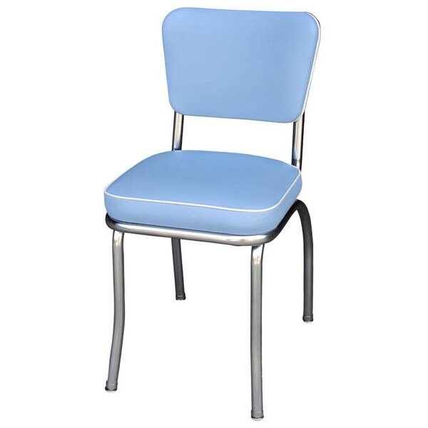 Richardson Seating Corp Richardson Seating Corp 4210BBL 4210 Diner Chair -Bristol Blue- with 2 in. Box Seat -  Chrome - Bristol Blue - 4210BBL