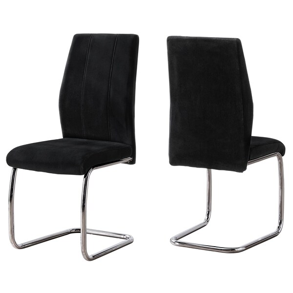 Homeroots 77.5 in. Velvet; Chrome Metal & Foam Dining Chairs - Pack of 2 - 332594