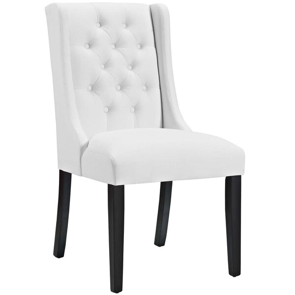 Modway Furniture 38.5 H x 21 W x 26.5 L in. Baronet Vinyl Dining Chair, White - EEI-2234-WHI