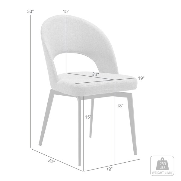 Armen Living Lucia Swivel Upholstered Dining Chair in Brown Fabric with Black Metal Legs - Set of 2 - LCLUSICOBLK