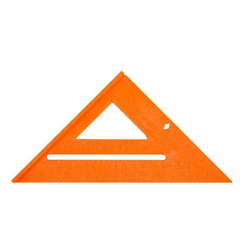 Swanson 12 in. Aluminum Speed Square with Plain Markings and 8 in. Speedlite Orange Composite Speed Square Combo - 108B118