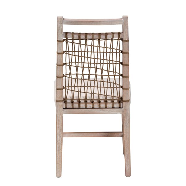 Bali & Pari Ulric Modern Bohemian White Washed Mahogany Wood Dining Chair - 238-13426-ZORO