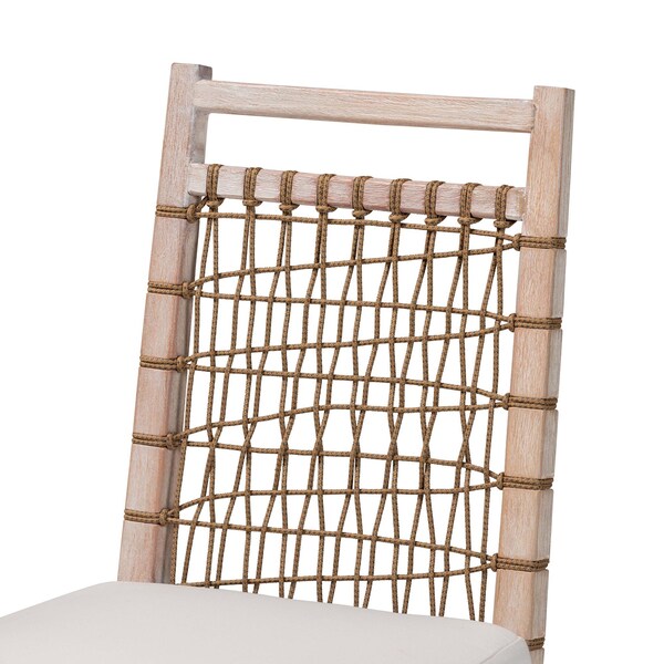 Bali & Pari Ulric Modern Bohemian White Washed Mahogany Wood Dining Chair - 238-13426-ZORO