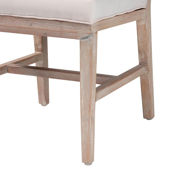 Bali & Pari Ulric Modern Bohemian White Washed Mahogany Wood Dining Chair - 238-13426-ZORO