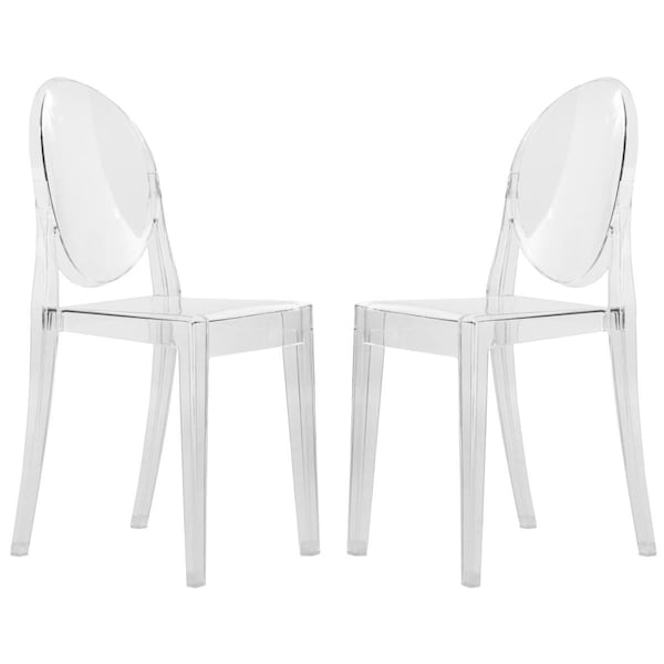 Kd Americana Marion Transparent Acrylic Modern Chair - Clear - Set of 2 - KD3034426