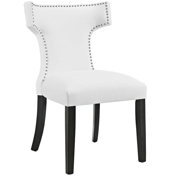 Modway Furniture 35.5 H x 23 W x 25.5 L in. Curve Vinyl Dining Chair, White - EEI-2220-WHI