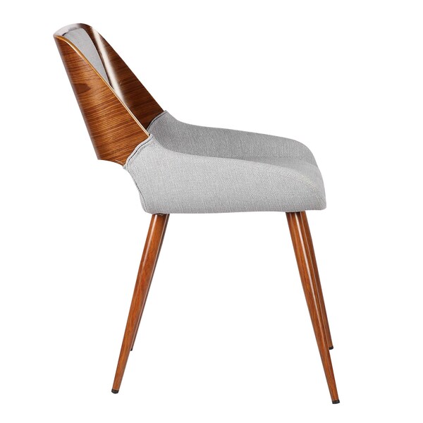 Armen Living Panda Mid-Century Dining Chair Walnut Finish and Gray Fabric - LCPNSIWAGRAY