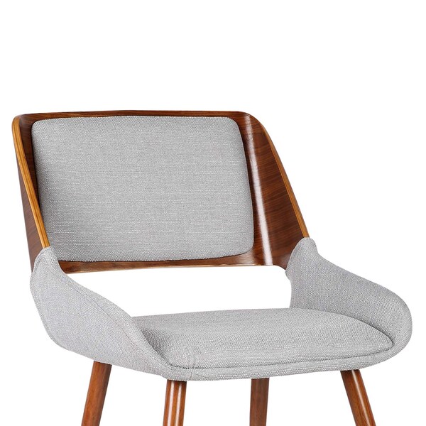 Armen Living Panda Mid-Century Dining Chair Walnut Finish and Gray Fabric - LCPNSIWAGRAY