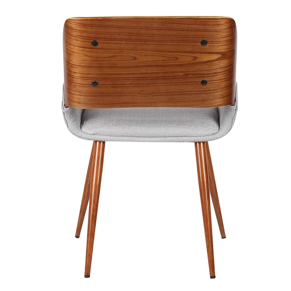 Armen Living Panda Mid-Century Dining Chair Walnut Finish and Gray Fabric - LCPNSIWAGRAY