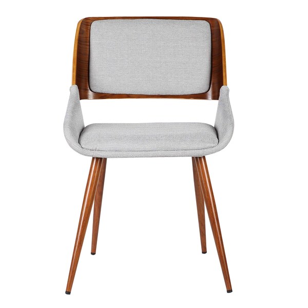 Armen Living Panda Mid-Century Dining Chair Walnut Finish and Gray Fabric - LCPNSIWAGRAY