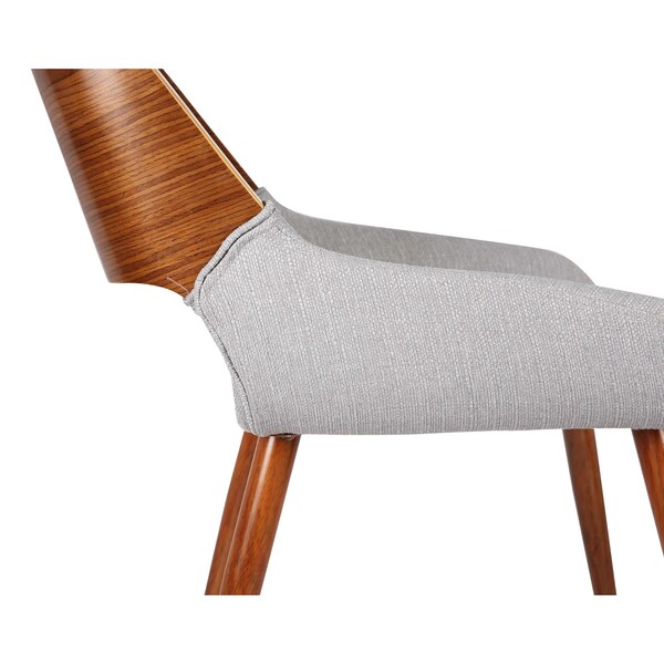 Armen Living Panda Mid-Century Dining Chair Walnut Finish and Gray Fabric - LCPNSIWAGRAY