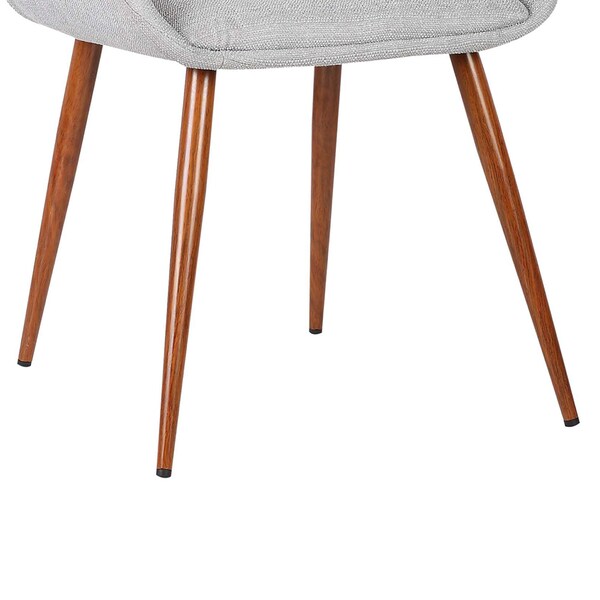Armen Living Panda Mid-Century Dining Chair Walnut Finish and Gray Fabric - LCPNSIWAGRAY