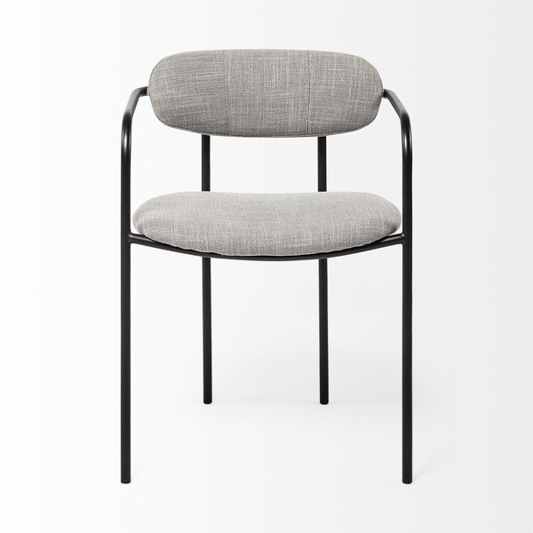 Homeroots 29 x 21 x 22 in. Black & Heathered Gray Dining Chairs - 397475