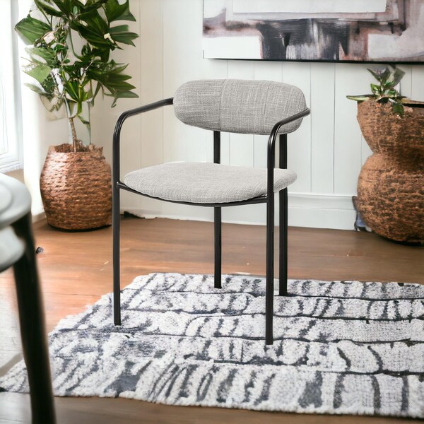Homeroots 29 x 21 x 22 in. Black & Heathered Gray Dining Chairs - 397475
