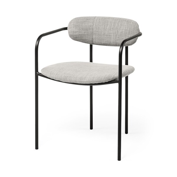 Homeroots 29 x 21 x 22 in. Black & Heathered Gray Dining Chairs - 397475