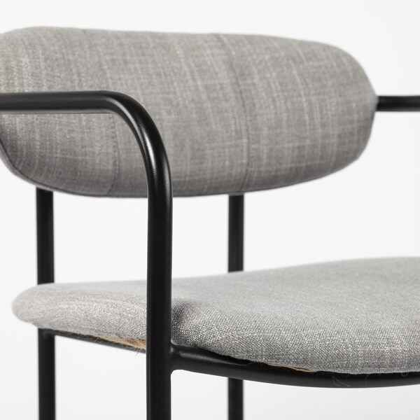 Homeroots 29 x 21 x 22 in. Black & Heathered Gray Dining Chairs - 397475