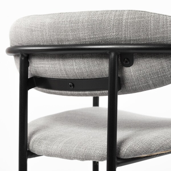 Homeroots 29 x 21 x 22 in. Black & Heathered Gray Dining Chairs - 397475