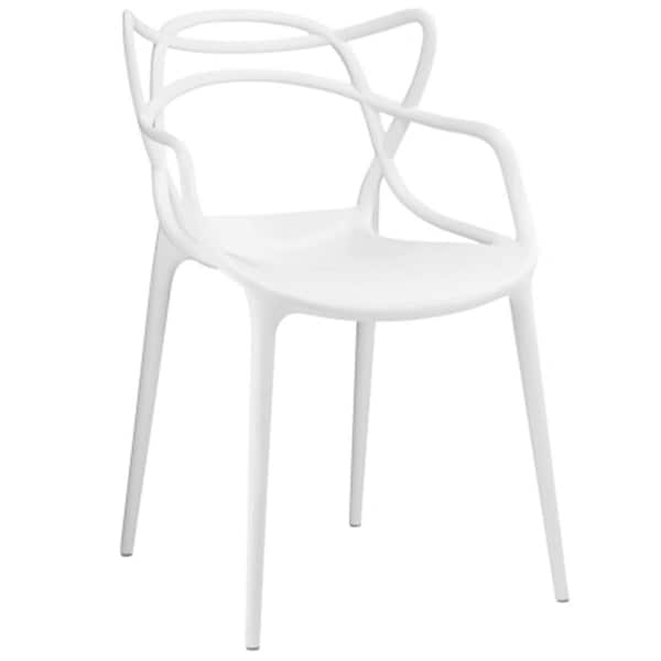 East End Imports Entangled Dining Armchair- White - EEI-1458-WHI