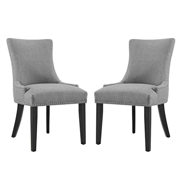 Modway Furniture 36 H x 25 W x 22 L in. Marquis Dining Side Chair Fabric, Light Gray, 2PK - EEI-2746-LGR-SET