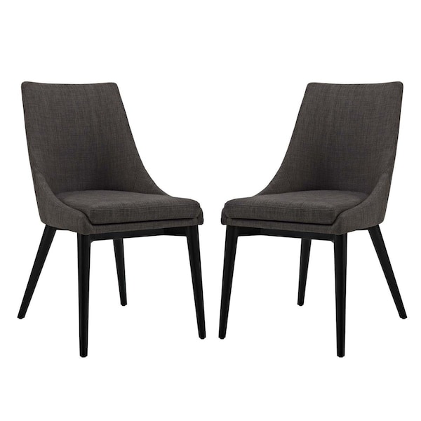 Modway Furniture 34 H x 38 W x 23.5 L in. Viscount Dining Side Chair Fabric, Brown - EEI-2745-BRN-SET
