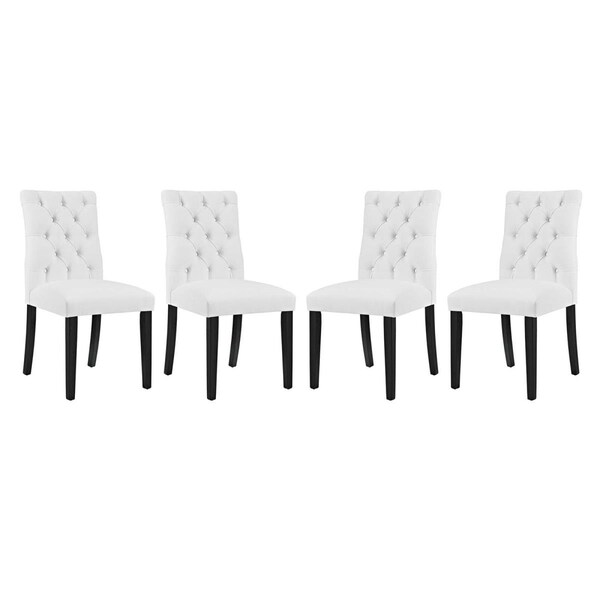 Modway Furniture Duchess Vinyl Dining Chair, White - Set of 4 - EEI-3473-WHI