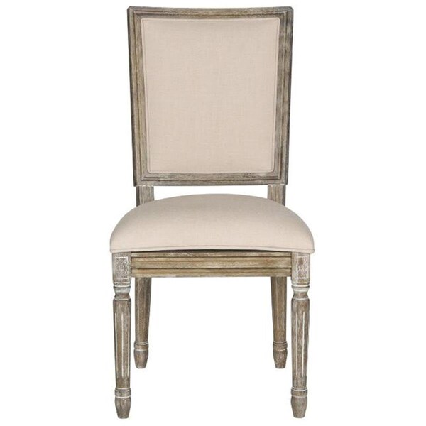Safavieh Buchanan Rect Side Chair- Beige - 38.3 x 19 x 19 in. - FOX6229G-SET2