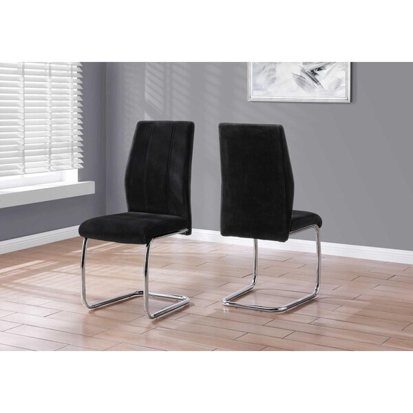 Gfancy Fixtures 77.5 in. Velvet, Chrome Metal & Foam Dining Chairs, 2PK - GF3094708