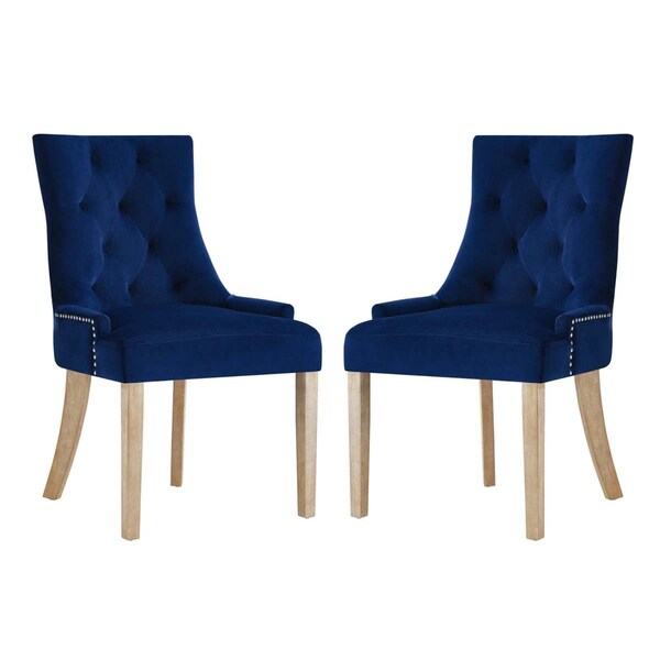 Modway Furniture Pose Dining Chair for Performance Velvet, Navy - Set of 2 - EEI-3504-NAV