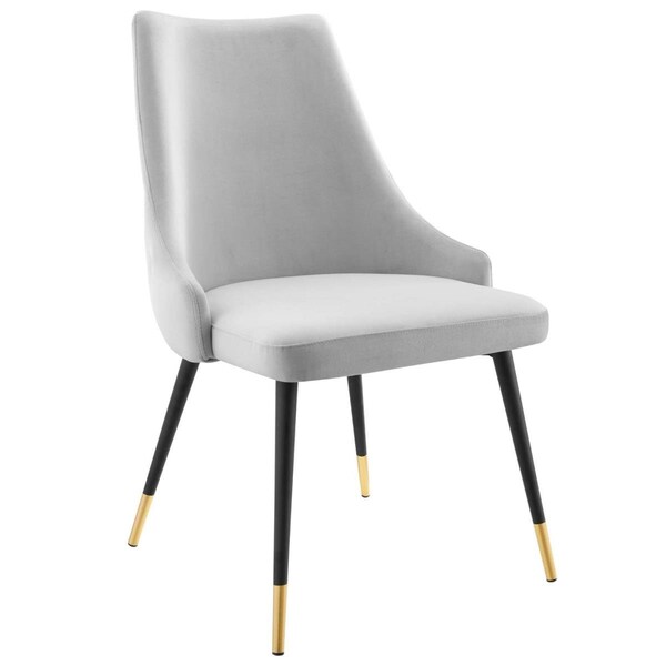 Modway Furniture Adorn Tufted Performance Velvet Dining Side Chair, Light Gray - EEI-3907-LGR