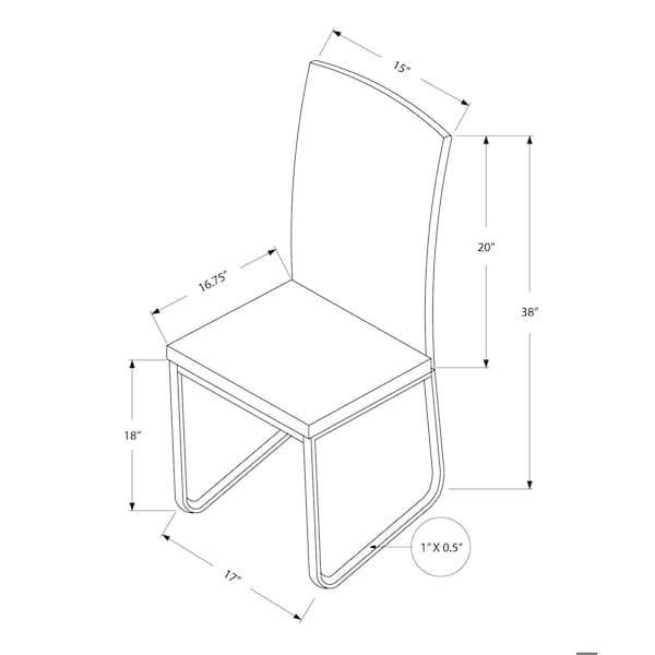 Homeroots 39.5 in. Grey Leather Look; Foam & Chrome Metal Dining Chairs - Pack of 2 - 332611