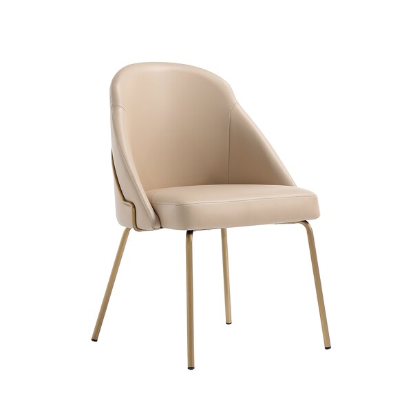 Manhattan Comfort Gracie Dining Chair in Tan and Gold - DC100-GTN