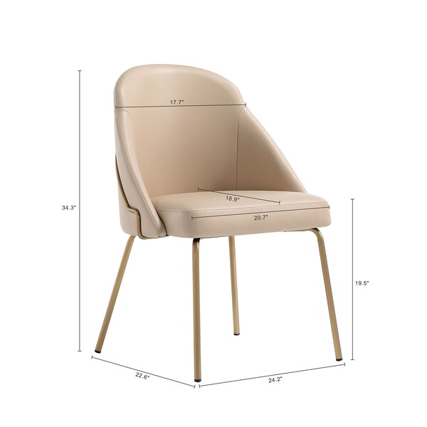 Manhattan Comfort Gracie Dining Chair in Tan and Gold - DC100-GTN