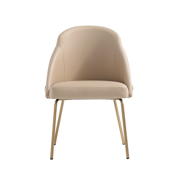 Manhattan Comfort Gracie Dining Chair in Tan and Gold - DC100-GTN