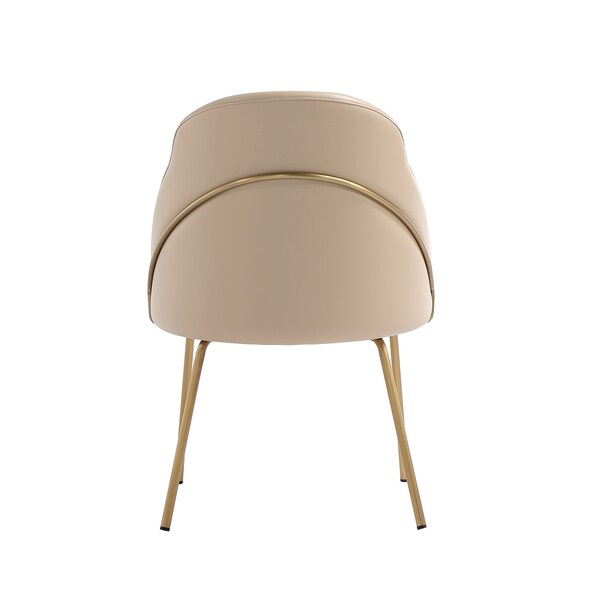 Manhattan Comfort Gracie Dining Chair in Tan and Gold - DC100-GTN