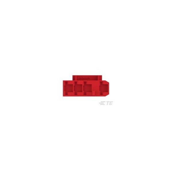 Te Connectivity FASTON 250 REC HSG 4 CIR NYLON RED - 1-521498-2