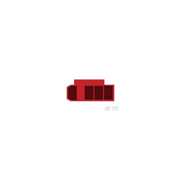 Te Connectivity FASTON 250 REC HSG 4 CIR NYLON RED - 1-521498-2
