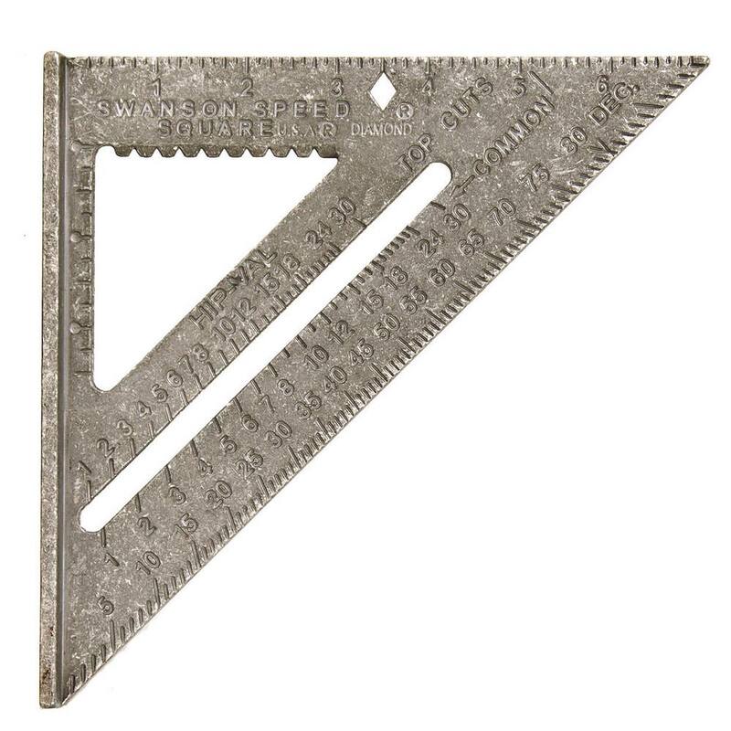 Swanson 7 in. Speed Square, Rafter / Carpenter Square Layout Tool with Etched Markings and Blue Book - T0101