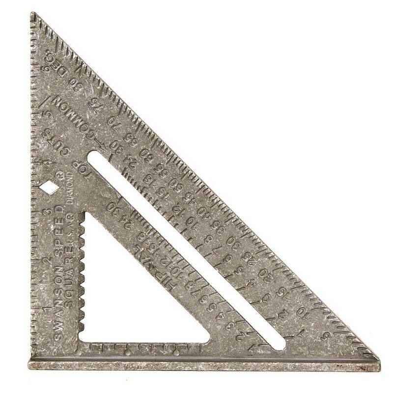 Swanson 7 in. Speed Square, Rafter / Carpenter Square Layout Tool with Etched Markings and Blue Book - T0101
