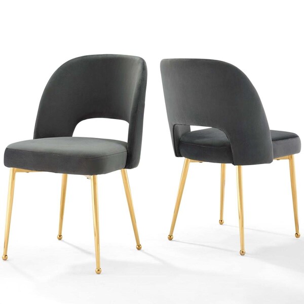 Modway Furniture Rouse Dining Room Side Chair, Charcoal - Set of 2 - EEI-4162-CHA