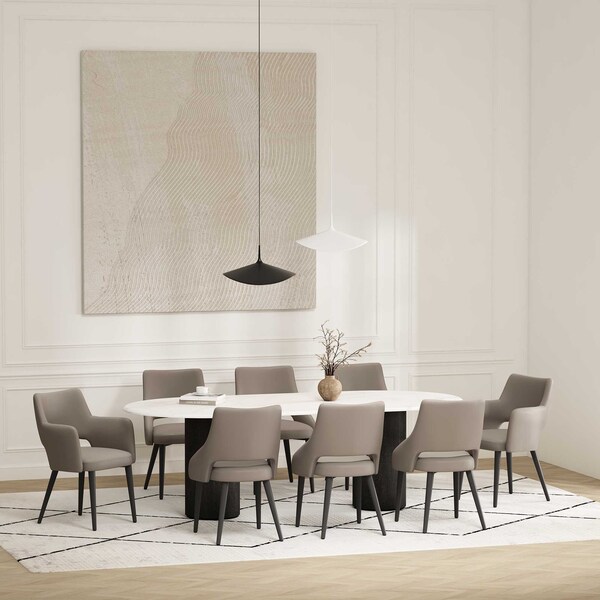 Manhattan Comfort 8-Piece Tremont Dining Chair in Taupe - 8-DC104-TP