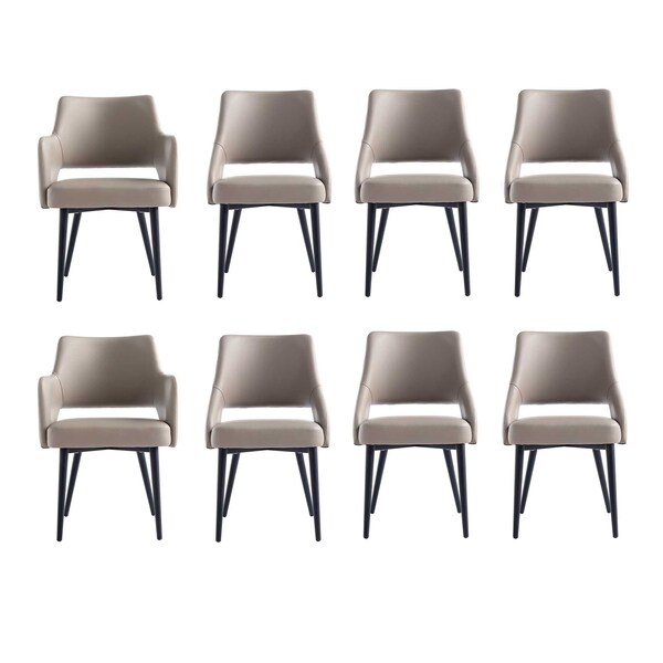 Manhattan Comfort 8-Piece Tremont Dining Chair in Taupe - 8-DC104-TP