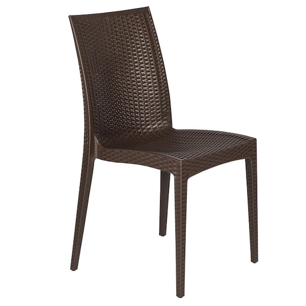 Kd Americana 35 x 16 in. Weave Mace Indoor & Outdoor Armless Dining Chair, Brown - KD3579532