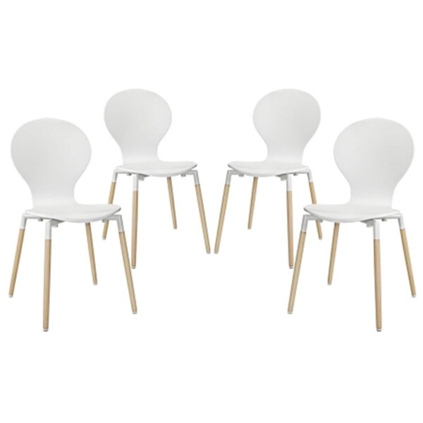 East End Imports Path Dining Chair - White, 4PK - EEI-1369-WHI
