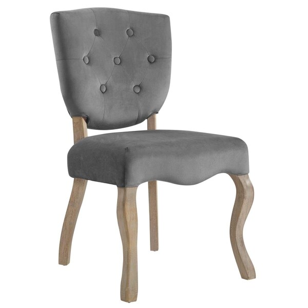 Modway Furniture Array Vintage French Velvet Dining Side Chair - Gray, 36 x 24.5 x 20 in. - EEI-2880-GRY
