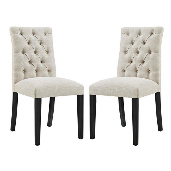 Modway Furniture Duchess Dining Chair Fabric, Beige - Set of 2 - EEI-3474-BEI