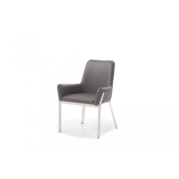 Gfancy Fixtures Grey Faux Leather Dining Chair - GF3100555