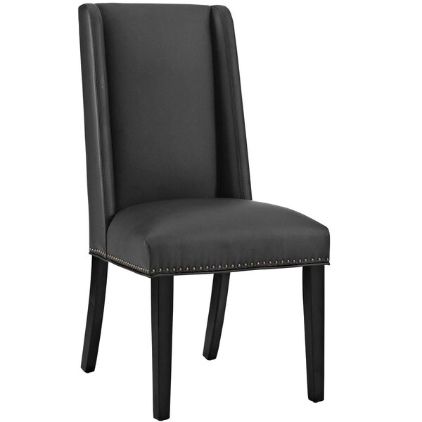 Modway Furniture 40 H x 23.5 W x 19.5 L in. Baron Vinyl Dining Chair, Black - EEI-2232-BLK